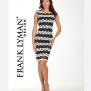 FRANK LYMAN crochet floral dress,some sheer parts, bodycon,colorblock, NWT,245$